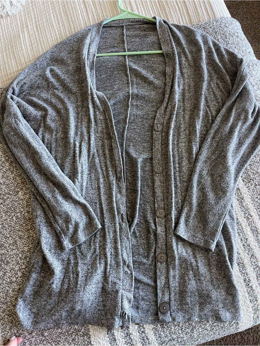 American Eagle Outfitters Gray Button Cardigan